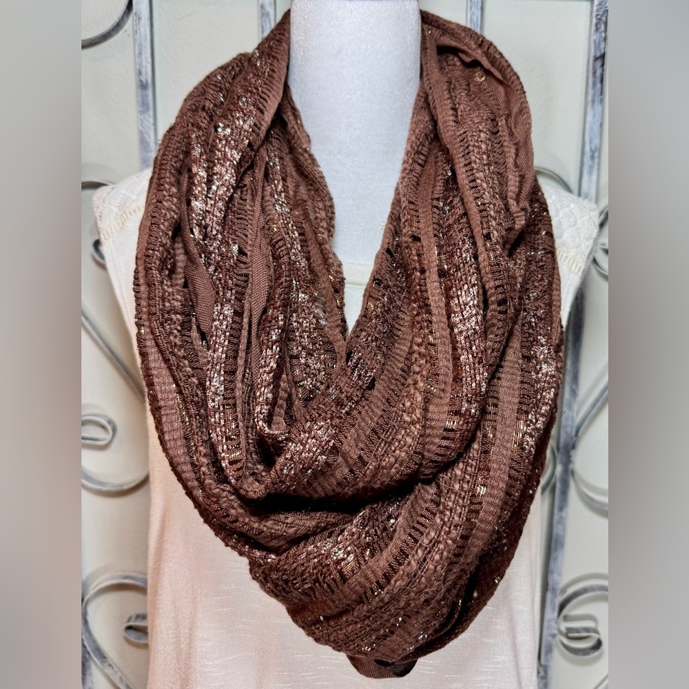 Charming Charlie Brown Iridescent Infinity Scarf #1112
